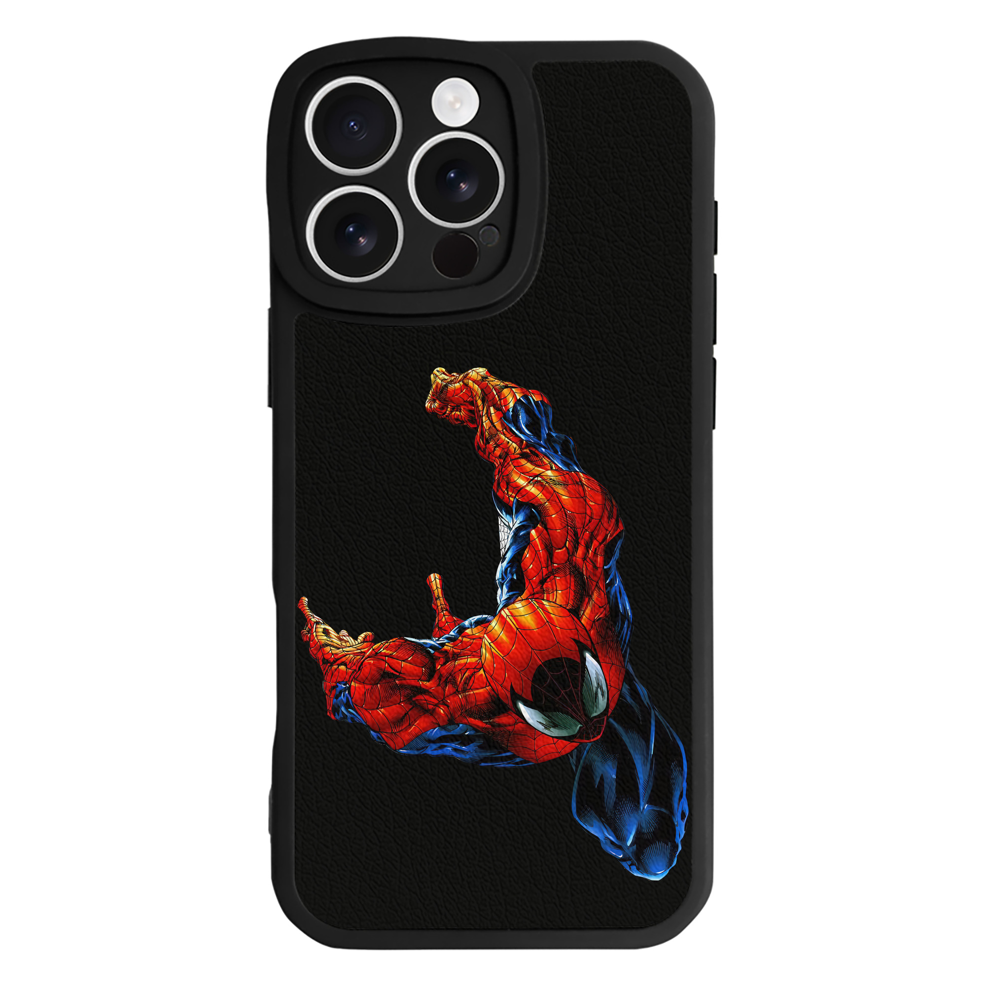 Spider Man スパイダーマン 【iPhone 16シリーズ対応】シリコンスマホケース（レザー調） 材質：シリコン